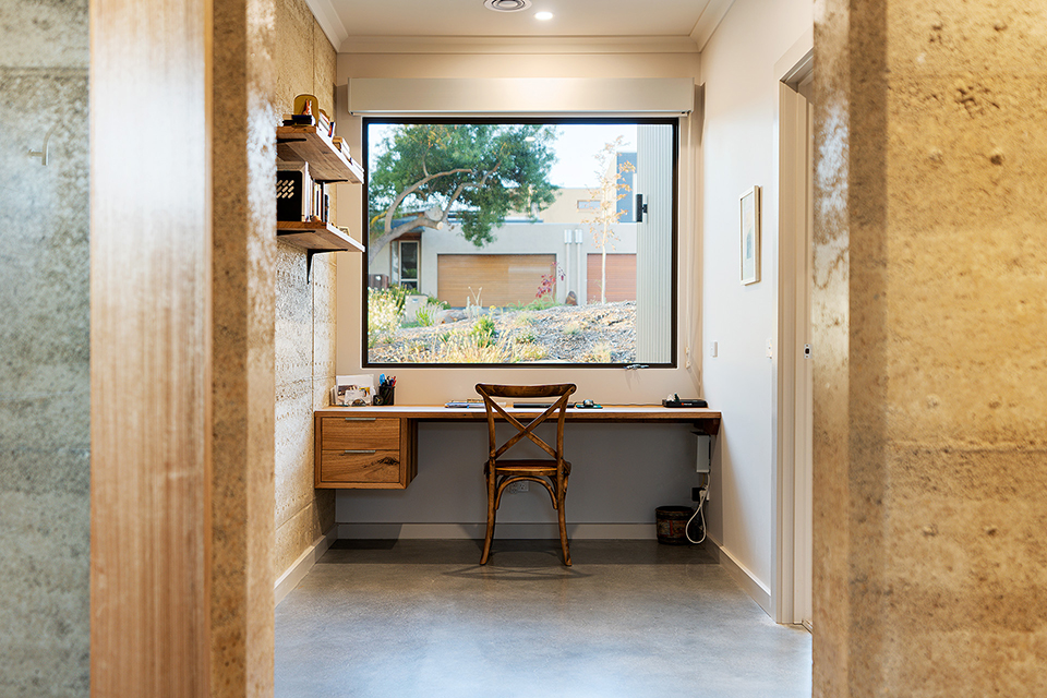 Study nook with large window to the North