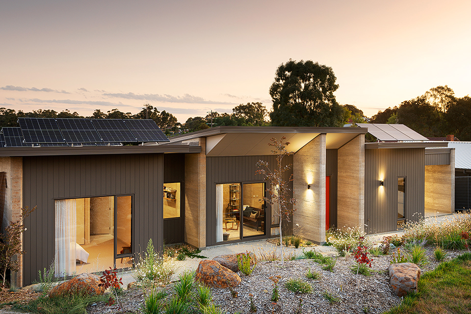 North exterior of home at dusk